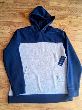 NWT Mens LEG3ND, LEGEND hoodie, Hooded Sweatshirt, Grsy. Navy, Sz Lg,